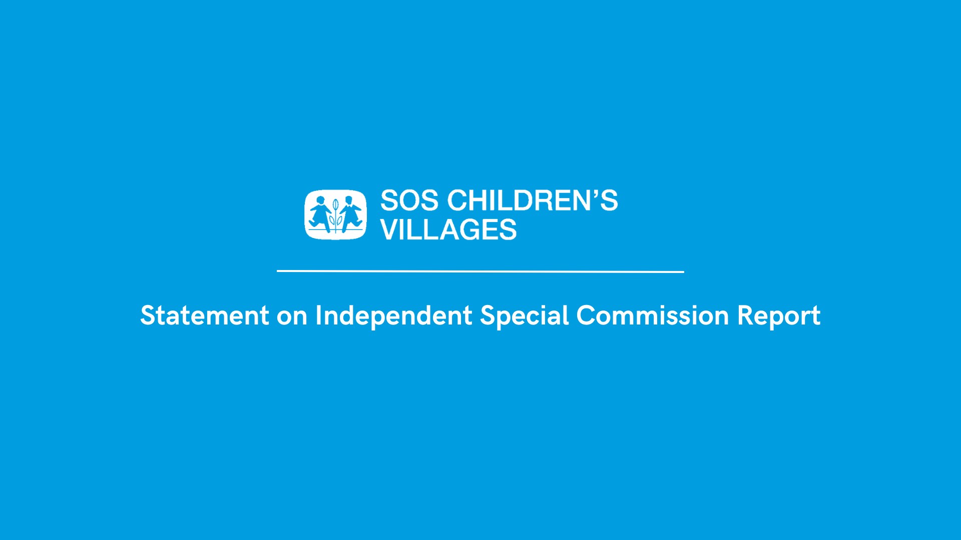 Statement on Independent Special Commission Report
